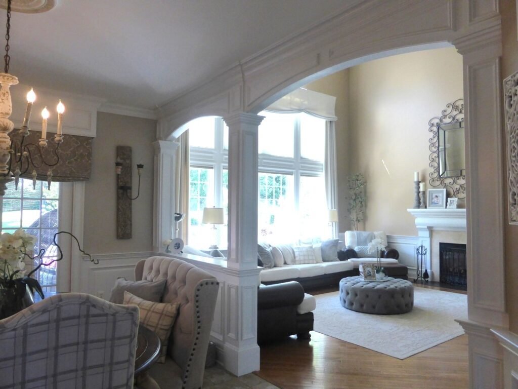 Architectural archway with decorative columns and trim in Monmouth County NJ