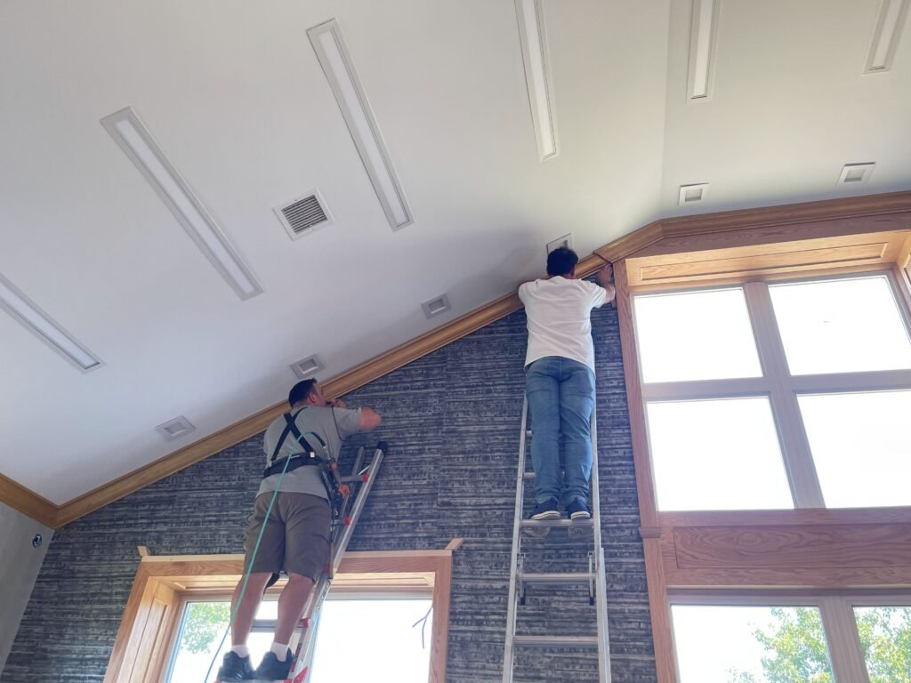 Precision crown molding carpentry detail in Monmouth County NJ Synagogue