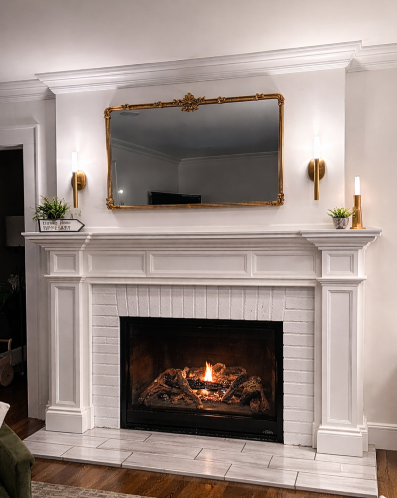 fireplace mantel by crown molding NJ